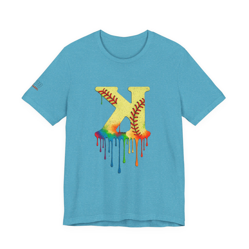 Softball Strikeout Drippy Graphic Tee, Perfect for Sports Fans, Gift for Athletes, Casual Wear, Summer Outfits, Team Spirit Apparel