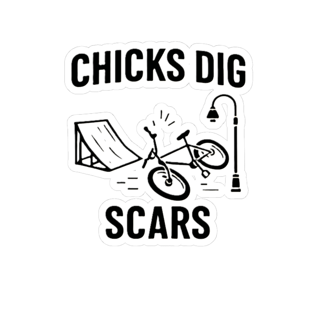 Chicks Dig Scars Bike Sticker