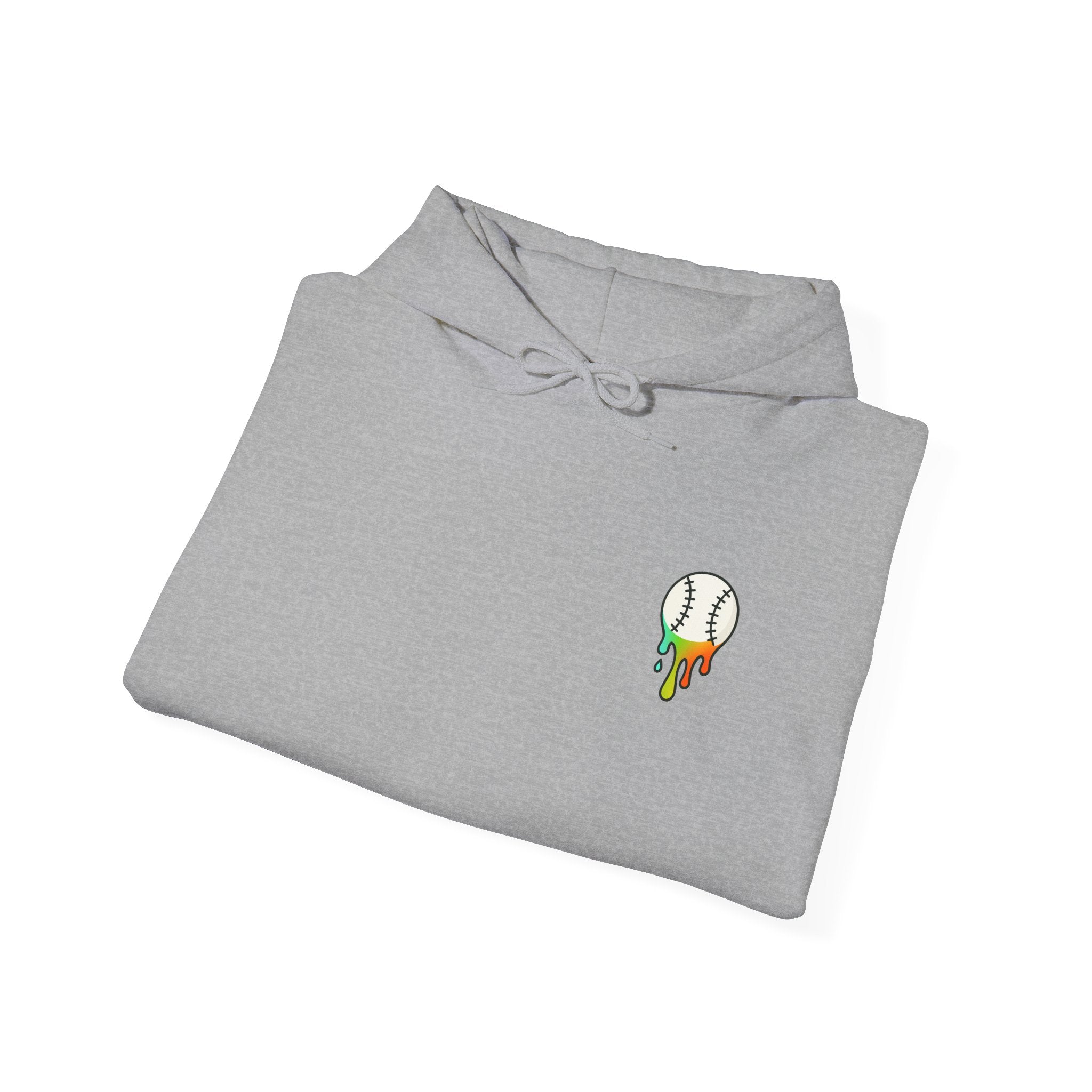 Baseball Strikeout Drippy 2 Art Hoody - Unisex Heavy Blend™ Sweatshirt, Streetwear, Graphic Hoodie, Gift for Him/Her, Casual Comfort, Festival Fashion