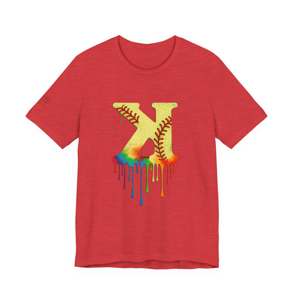 Softball Strikeout Drippy Graphic Tee, Perfect for Sports Fans, Gift for Athletes, Casual Wear, Summer Outfits, Team Spirit Apparel