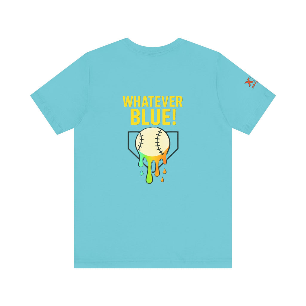 Whatever Blue Drippy Cool Sports Graphic Tee for Casual Wear, Perfect for Gamers and Event Attendees, Ideal Gift for Birthdays, Casual Outings