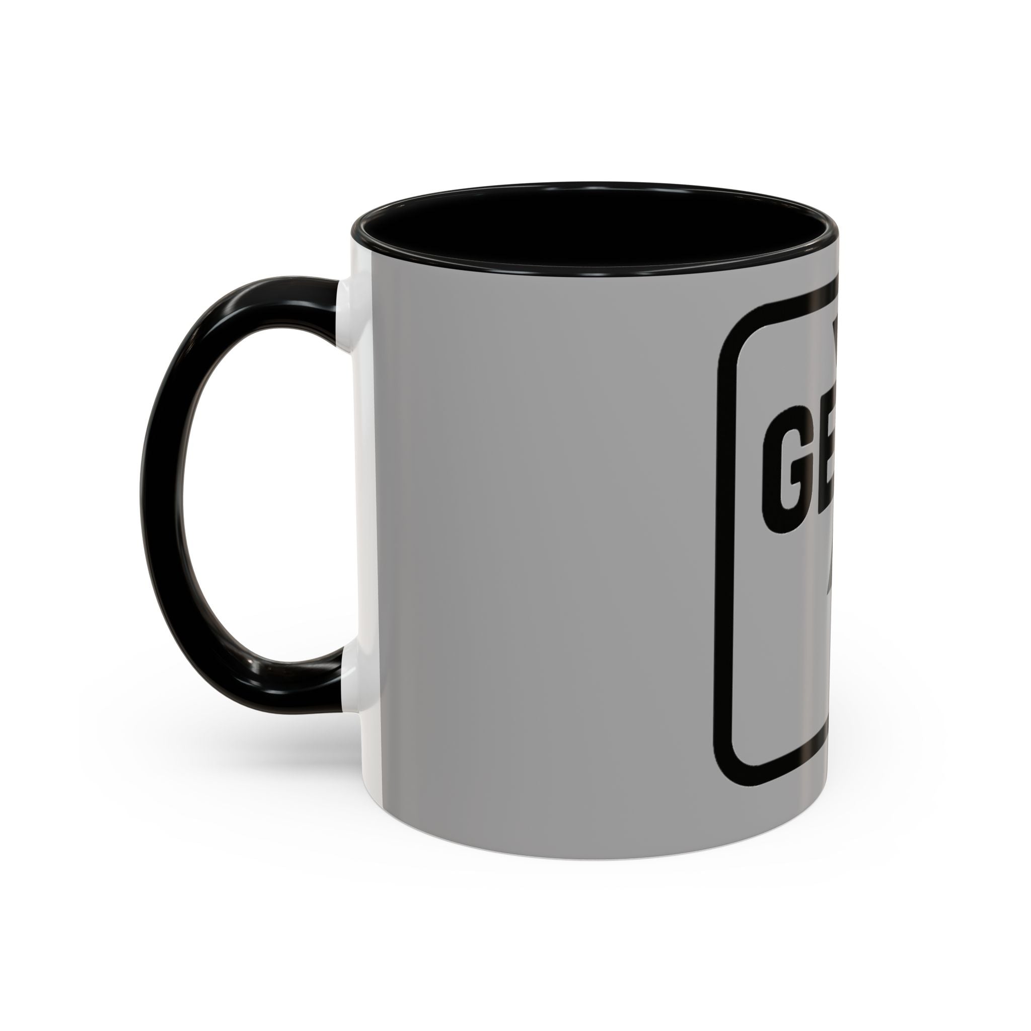 'Gen X' Accent Coffee Mug - Trendy Gift for Retro Lovers, Black and Gray Mug for Home Office, Vintage Style, Coffee Lover's Gift