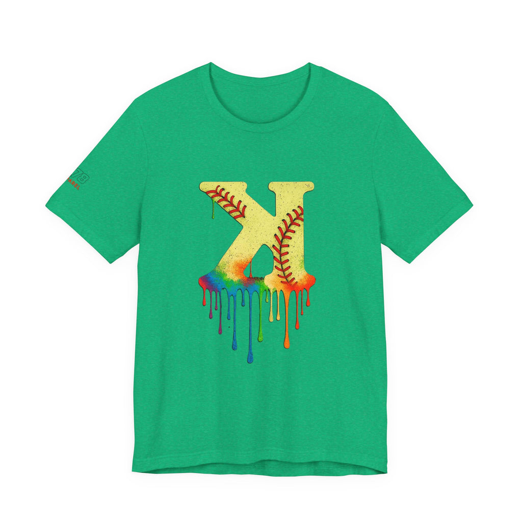 Softball Strikeout Drippy Graphic Tee, Perfect for Sports Fans, Gift for Athletes, Casual Wear, Summer Outfits, Team Spirit Apparel