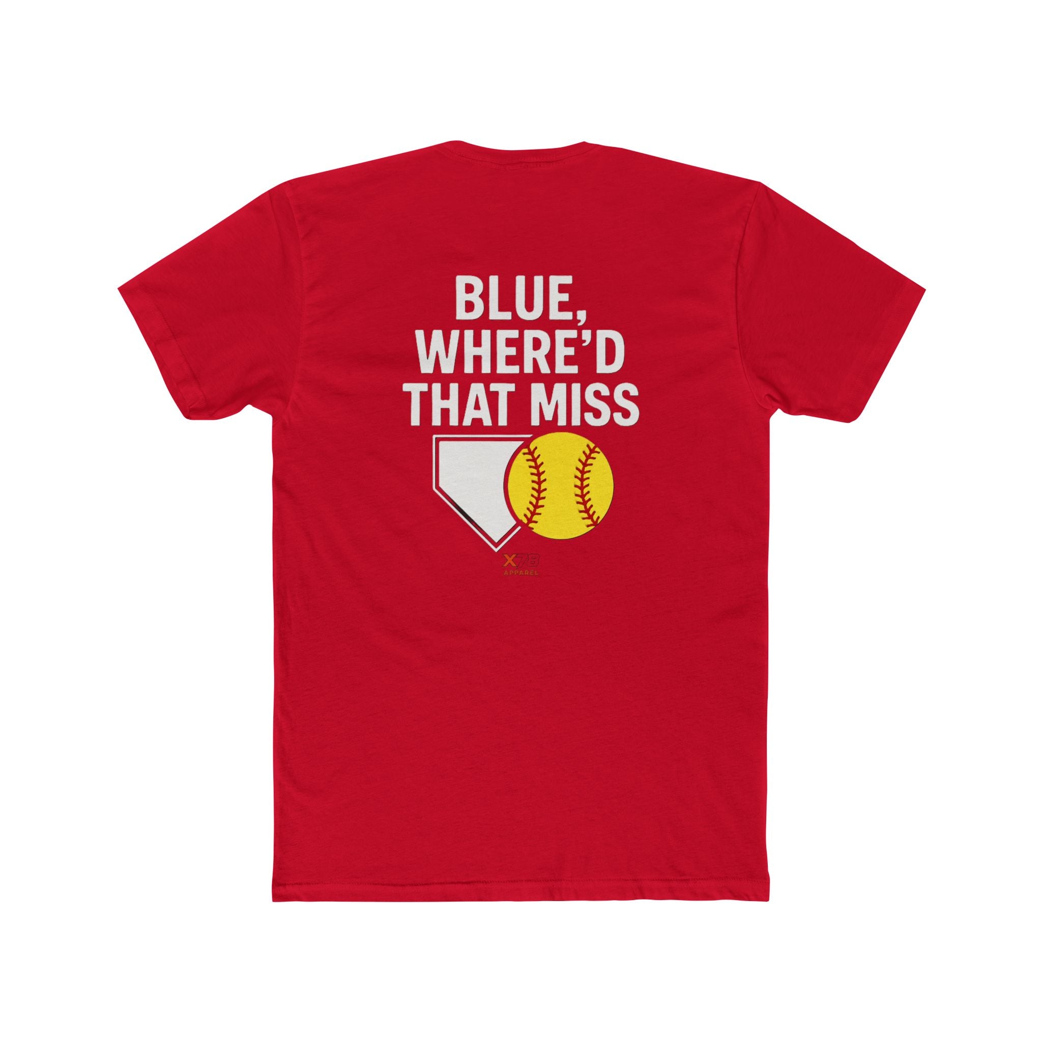 Blue Where'd That Miss, Softball Humor Tee, Unisex Cotton Shirt, Sports Fan Gift, Birthday Gift for Athletes, Funny Sports Apparel