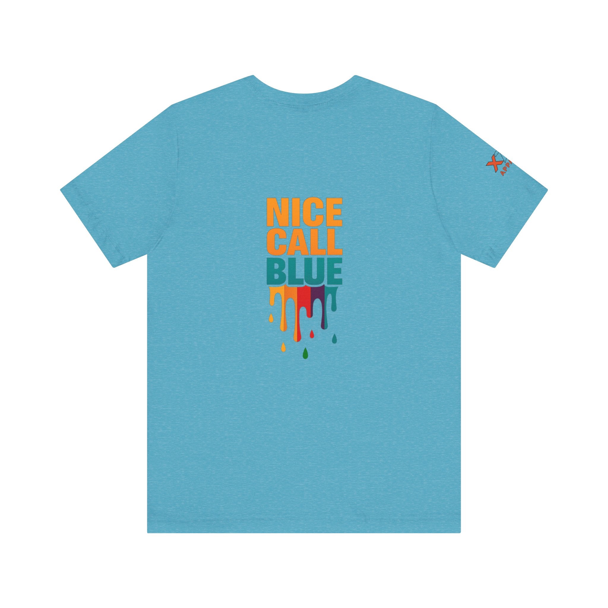 Nice Call Blue Drippy Cool Graphic Tee for Casual Vibes, Perfect for Everyday Wear, Music Festivals, Birthdays, Summer Outings, Unisex Style