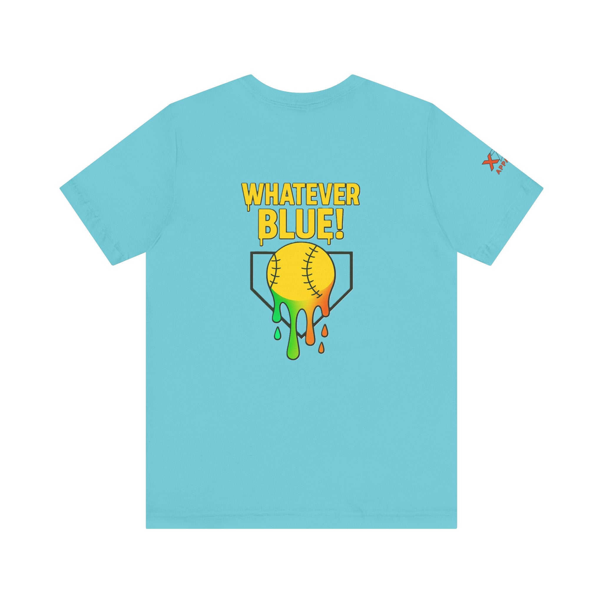 Whatever Blue Drippy Softball Colorful Graphic Tee, Fun Unisex T-Shirt, Playful Softball Shirt, Summer Vibe Outfit, Perfect Gift for Sports Lovers
