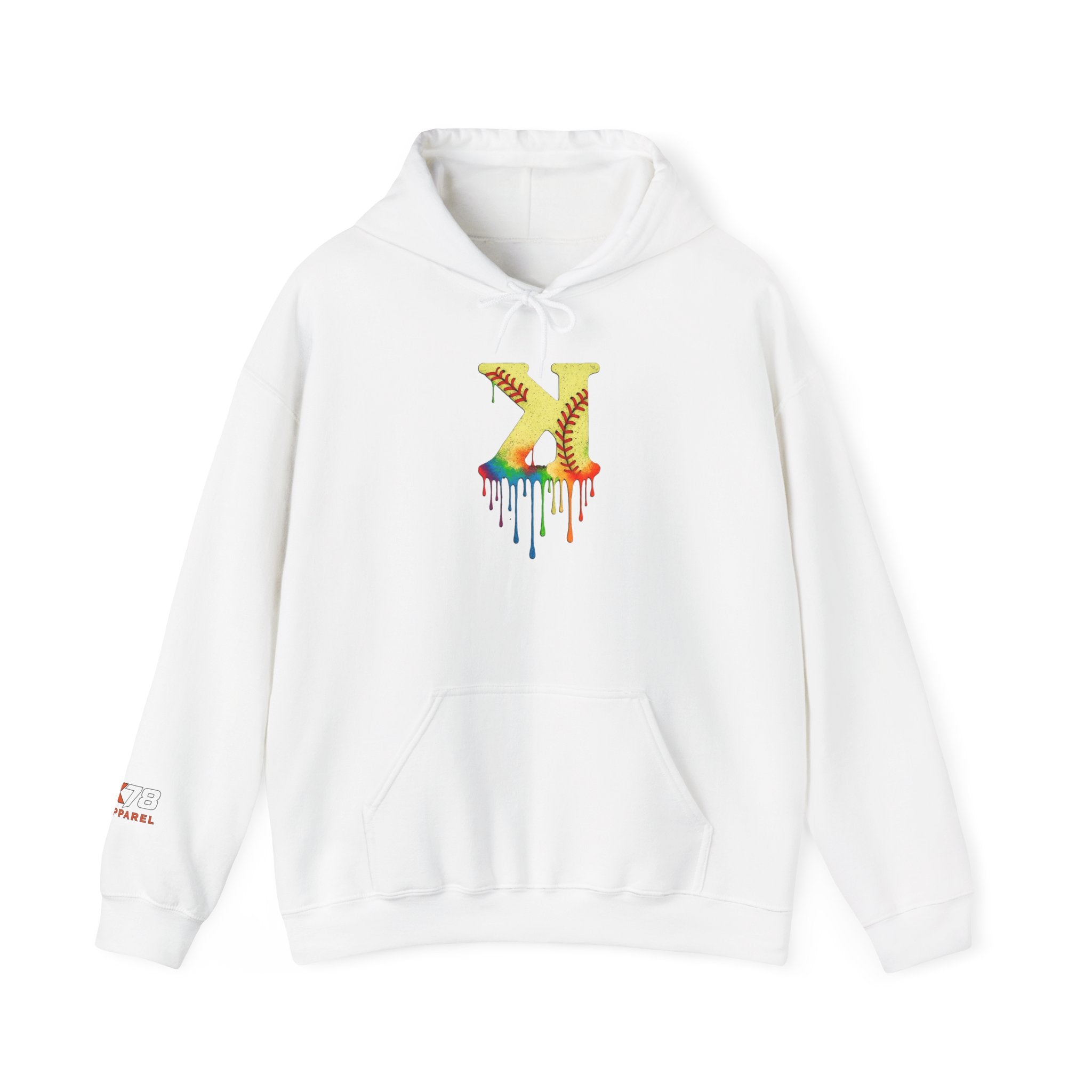 Softball Strikeout Drippy 2 Design Unisex Heavy Blend Hoodie, Perfect for Casual Wear, Street Style, Gifts, Festivals, Cozy Comfort