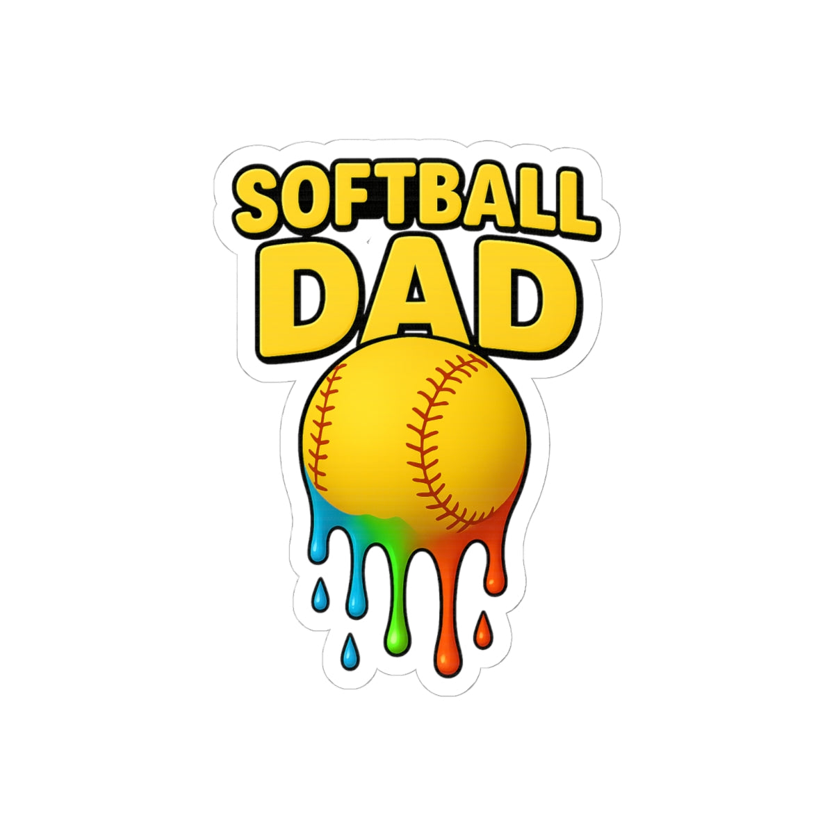 Drippy Softball Dad Sticker
