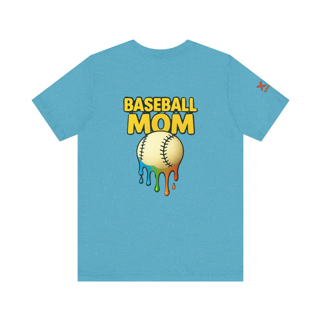 Baseball Mom Drippy Tee - Fun Unisex Jersey Short Sleeve T-Shirt, Perfect Gift for Sports Moms, Game Day Apparel, Mother's Day Gift, Summer Attire