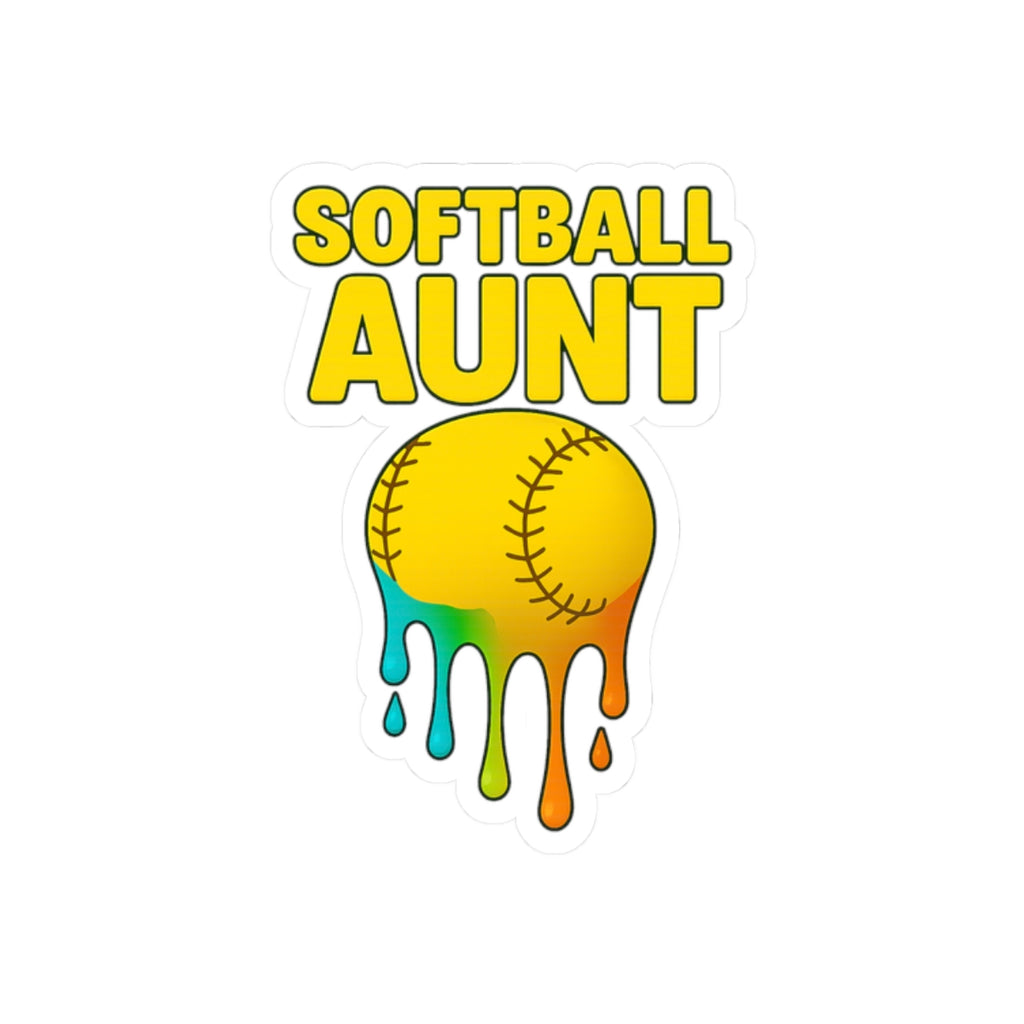 Drippy Softball Aunt Sticker
