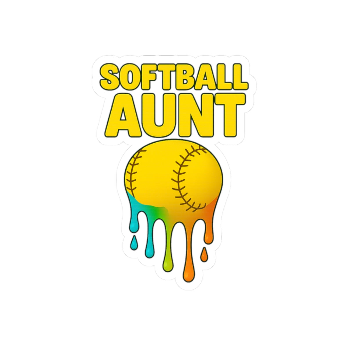 Drippy Softball Aunt Sticker