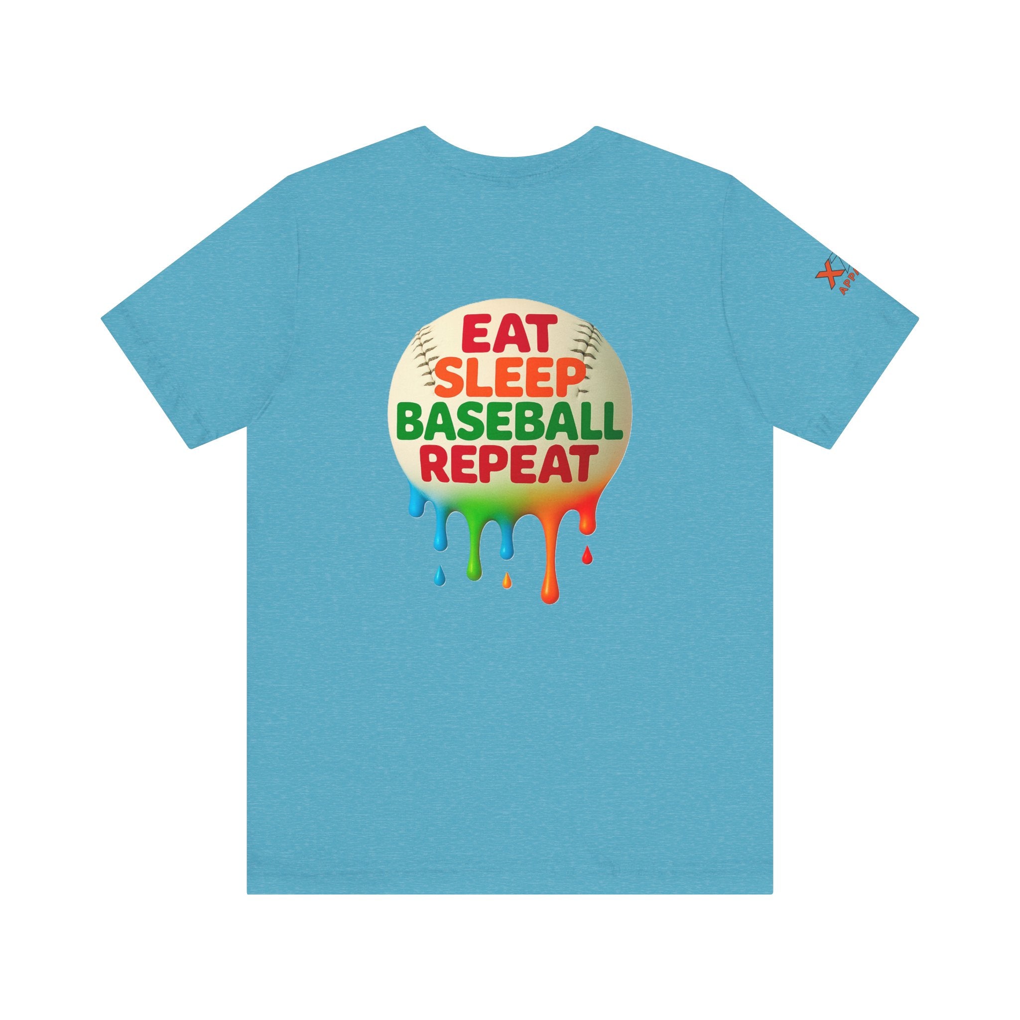 Eat Sleep Baseball Repeat Drippy Design, Unisex Sports Shirt, Gift for Baseball Fans, Summer Graphic Tee, Fun Sportswear