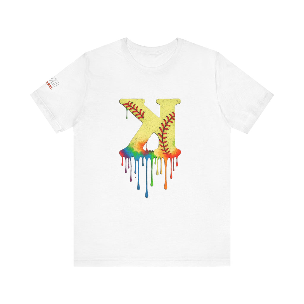 Softball Strikeout Drippy Graphic Tee, Perfect for Sports Fans, Gift for Athletes, Casual Wear, Summer Outfits, Team Spirit Apparel