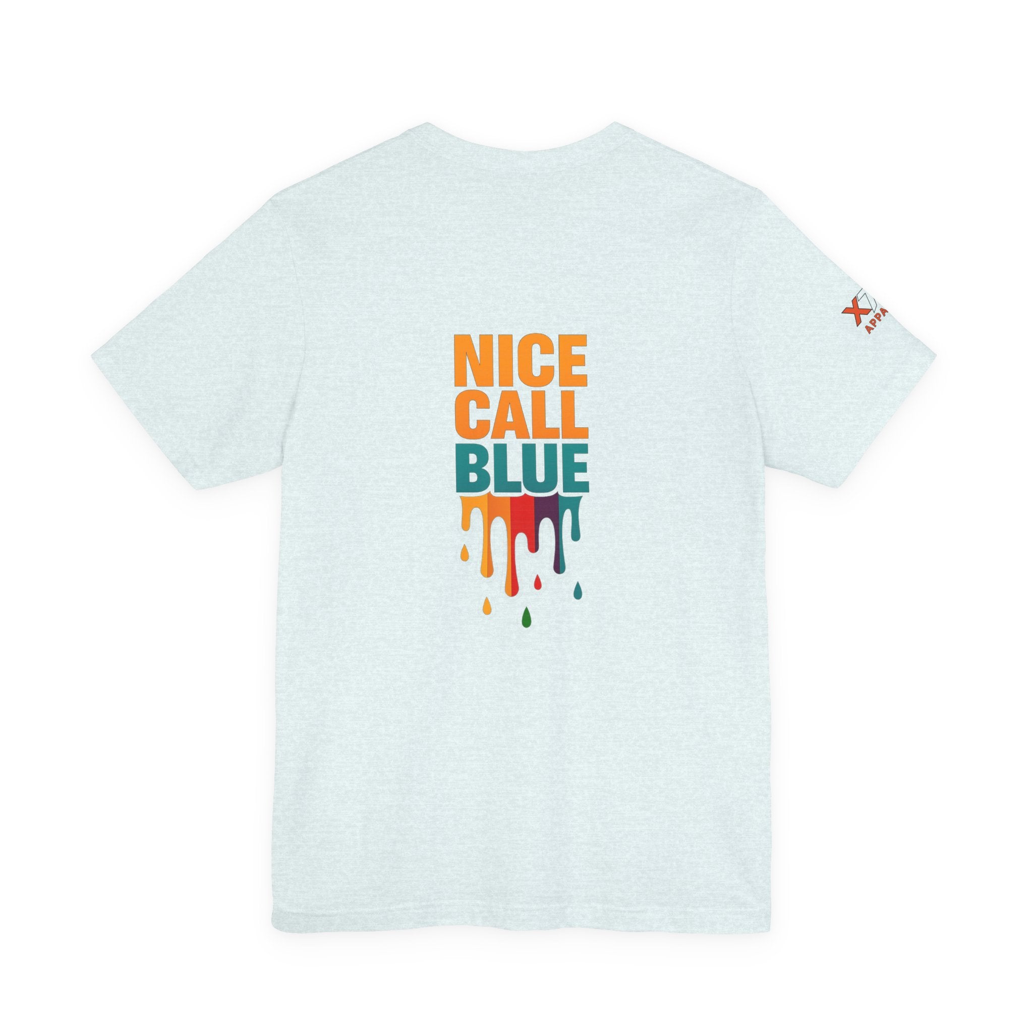 Nice Call Blue Drippy Cool Graphic Tee for Casual Vibes, Perfect for Everyday Wear, Music Festivals, Birthdays, Summer Outings, Unisex Style