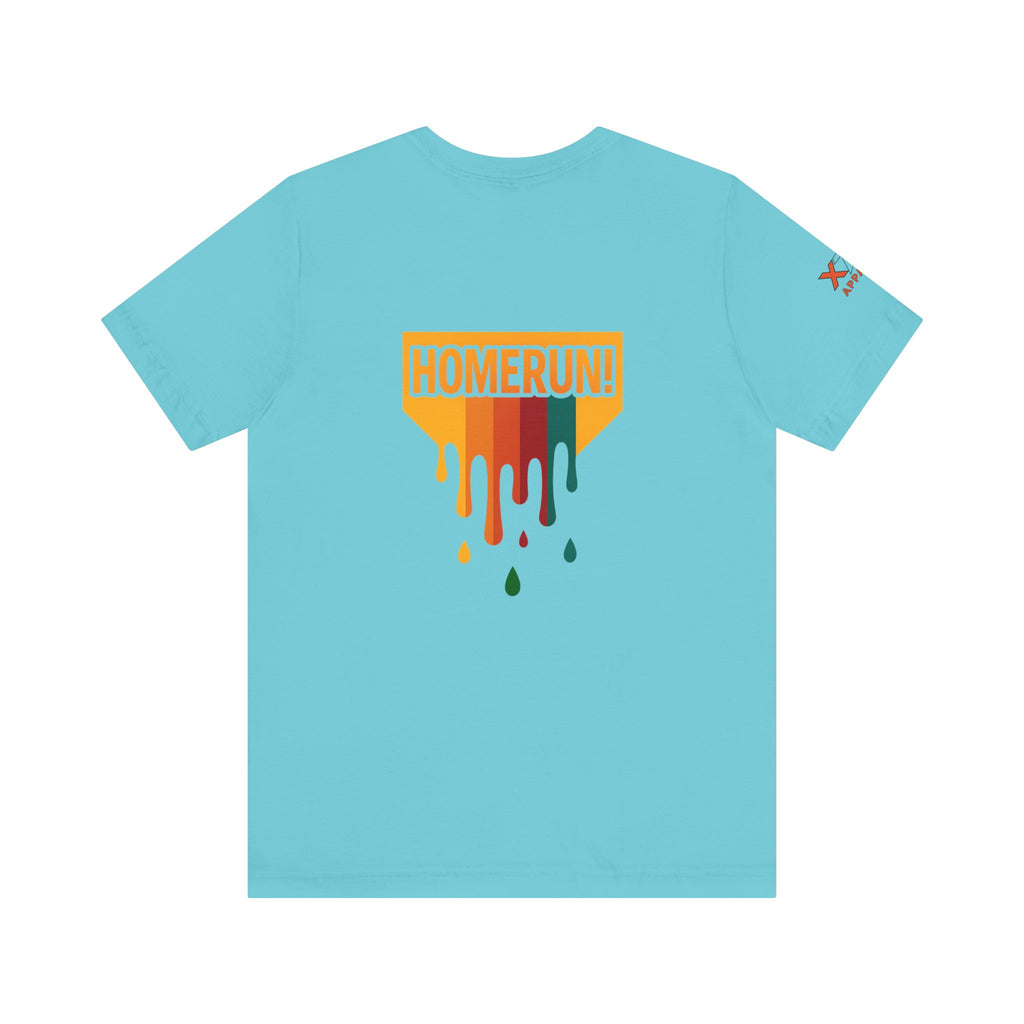HOMERUN Drippy Colorful Unisex Jersey Tee with  Design - Perfect for Sports Days, Casual Outings, Gifts & Summer Fun