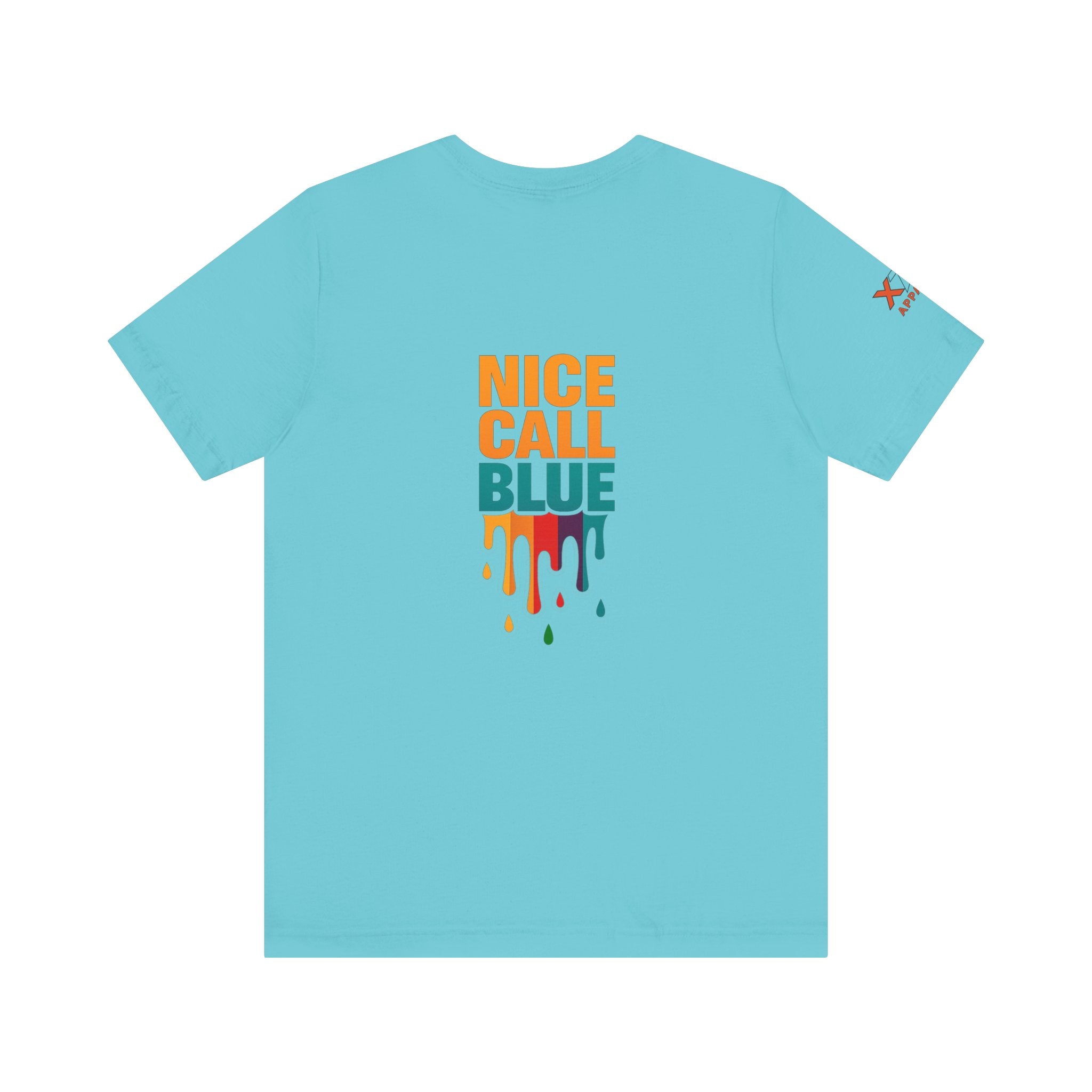 Nice Call Blue Drippy Cool Graphic Tee for Casual Vibes, Perfect for Everyday Wear, Music Festivals, Birthdays, Summer Outings, Unisex Style