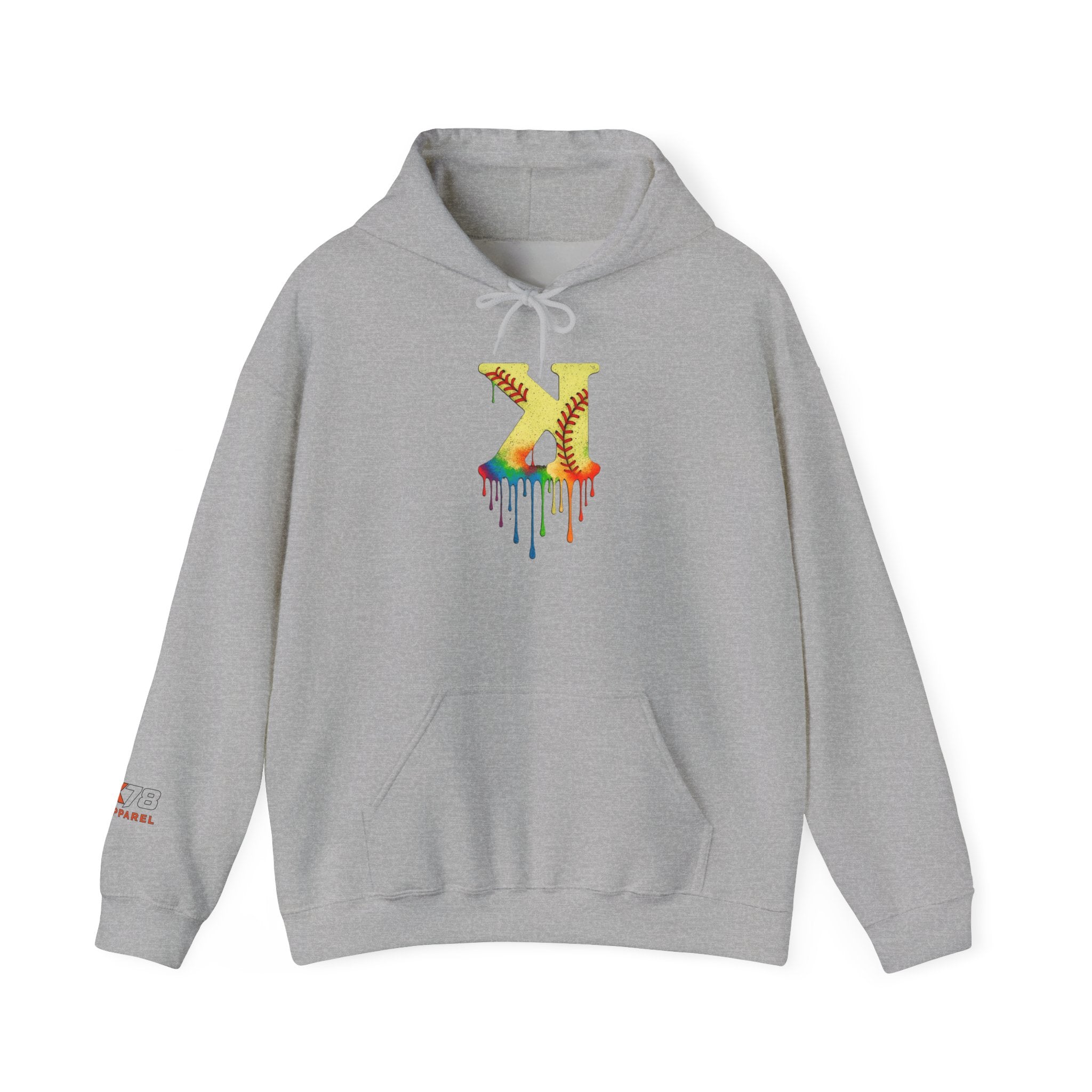 Softball Strikeout Drippy 2 Design Unisex Heavy Blend Hoodie, Perfect for Casual Wear, Street Style, Gifts, Festivals, Cozy Comfort