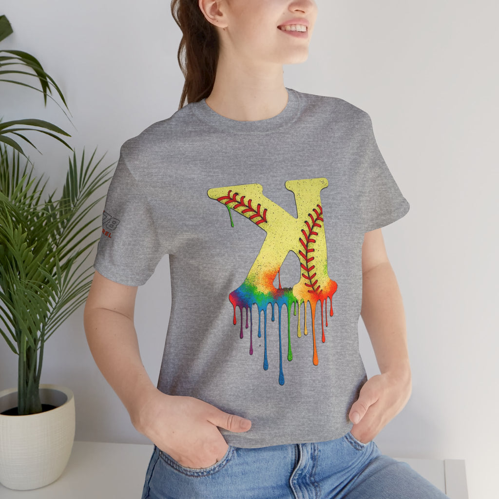 Softball Strikeout Drippy Graphic Tee, Perfect for Sports Fans, Gift for Athletes, Casual Wear, Summer Outfits, Team Spirit Apparel