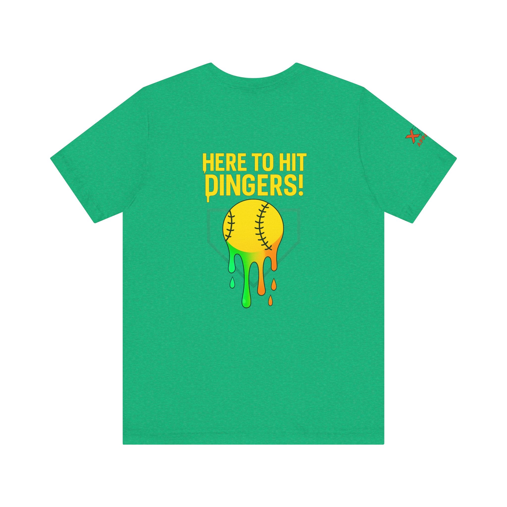 Here to Hit Dingers Drippy Playful Sports Shirt for Athletes, Gifts for Softball Lovers, Team Apparel