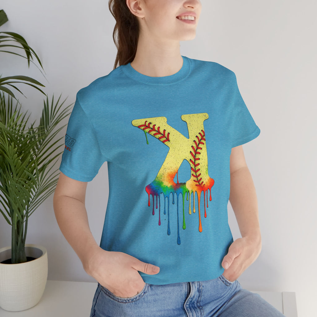 Softball Strikeout Drippy Graphic Tee, Perfect for Sports Fans, Gift for Athletes, Casual Wear, Summer Outfits, Team Spirit Apparel