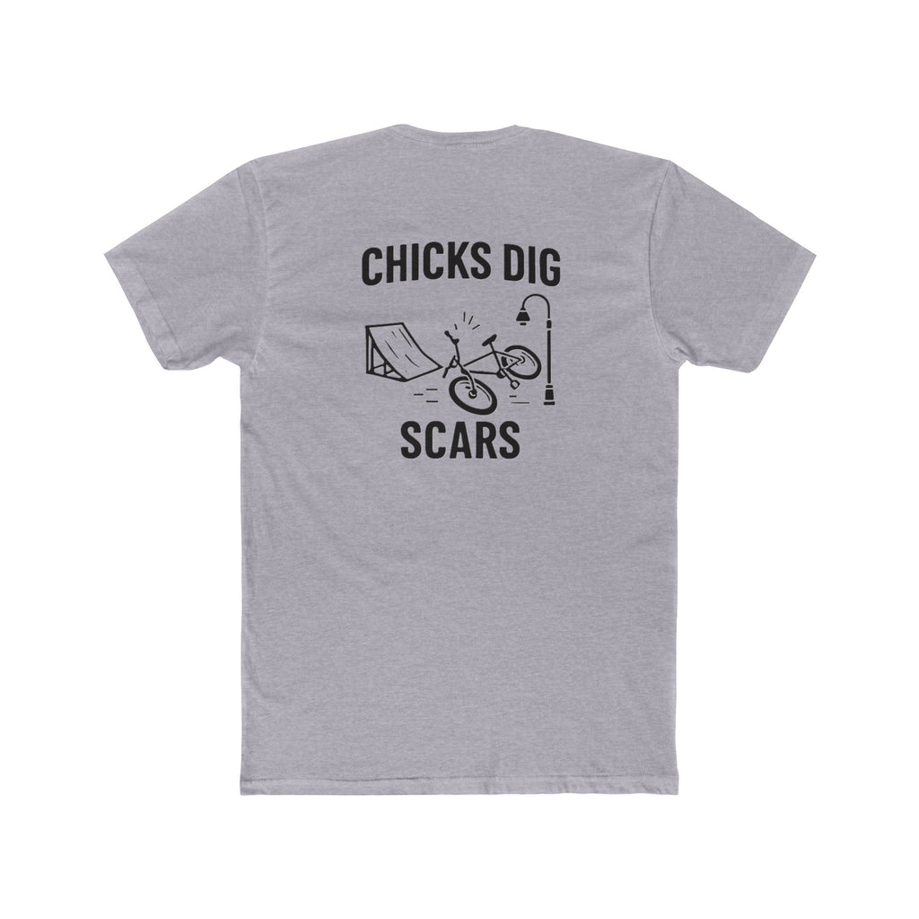 'Gen X Chicks Dig Scars Bike' Graphic Tee, Casual Unisex Cotton Crew, Skate Culture Shirt, Gift for Bikers, Fun Summer Top, Motivational Apparel