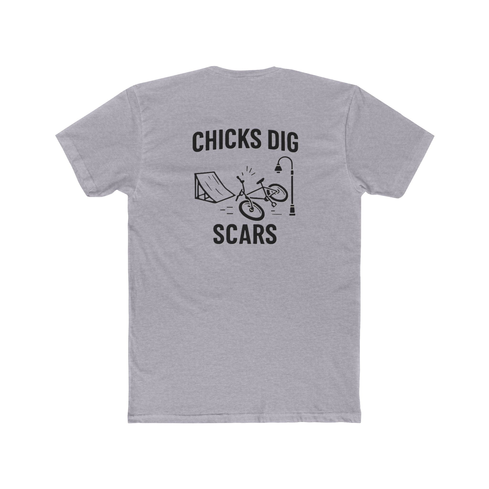 'Gen X Chicks Dig Scars Bike' Graphic Tee, Casual Unisex Cotton Crew, Skate Culture Shirt, Gift for Bikers, Fun Summer Top, Motivational Apparel