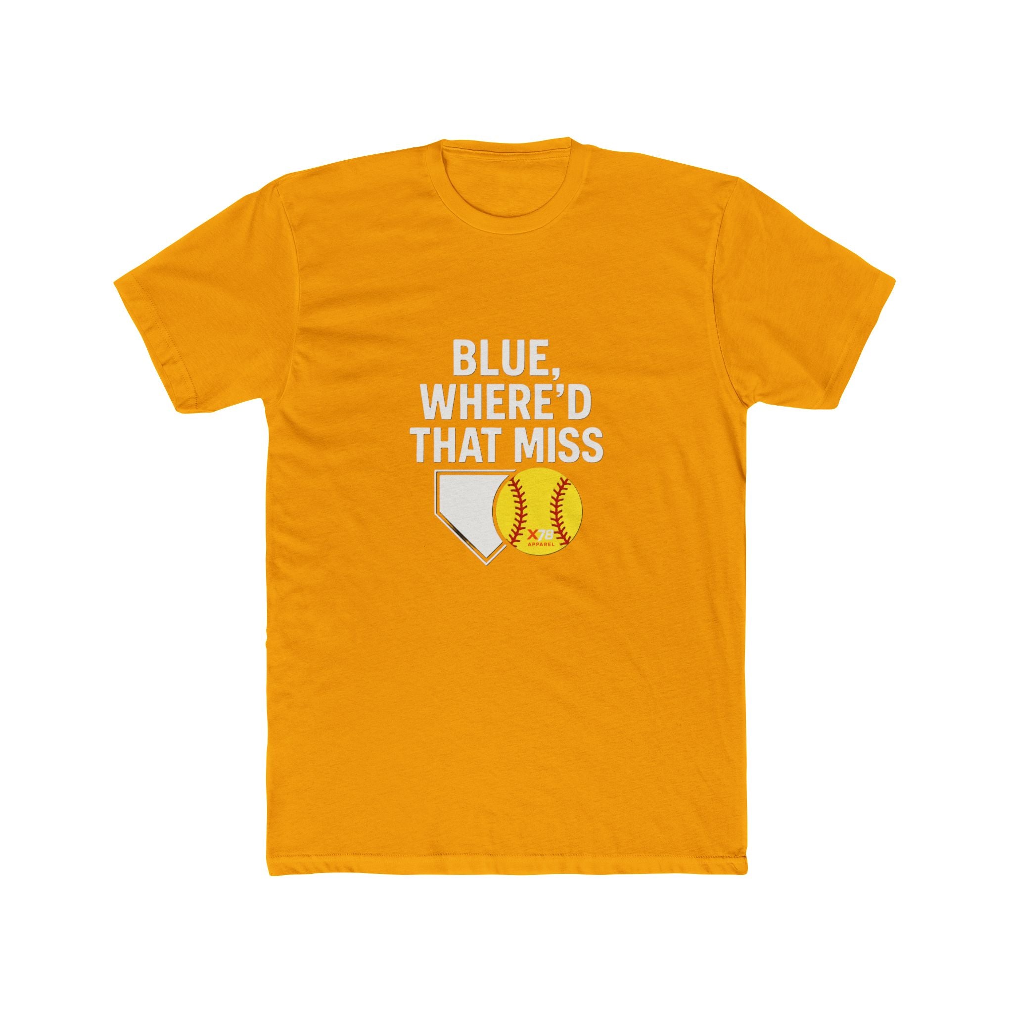 'Where'd That Miss Blue' Baseball Fan Unisex Cotton Crew Tee, Soft Graphic Tee, Sports Apparel, Gift for Coaches, Comfortable Casual Wear