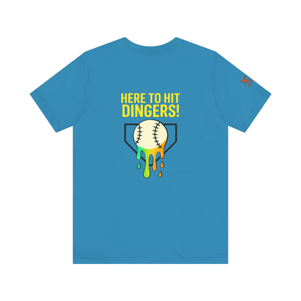 Here to Hit Dingers Unisex Baseball Tee, Perfect Gift for Sports Lovers, Fun Summer Wear, Baseball Party, Casual Outfit