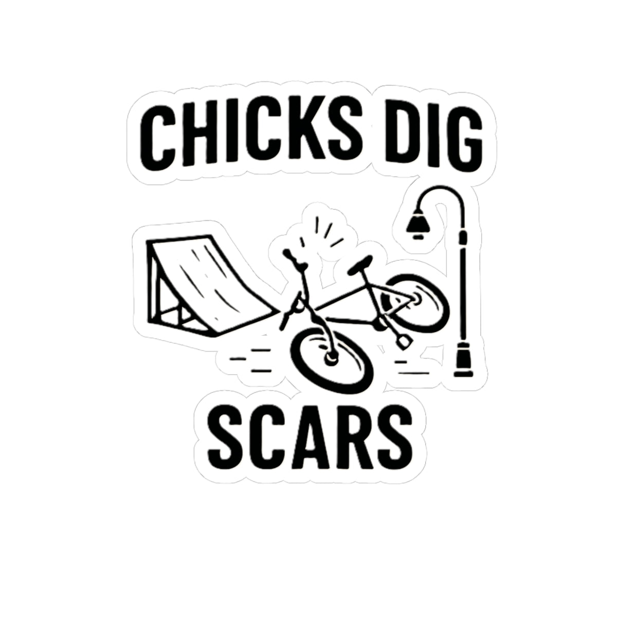 Chicks Dig Scars Bike Sticker