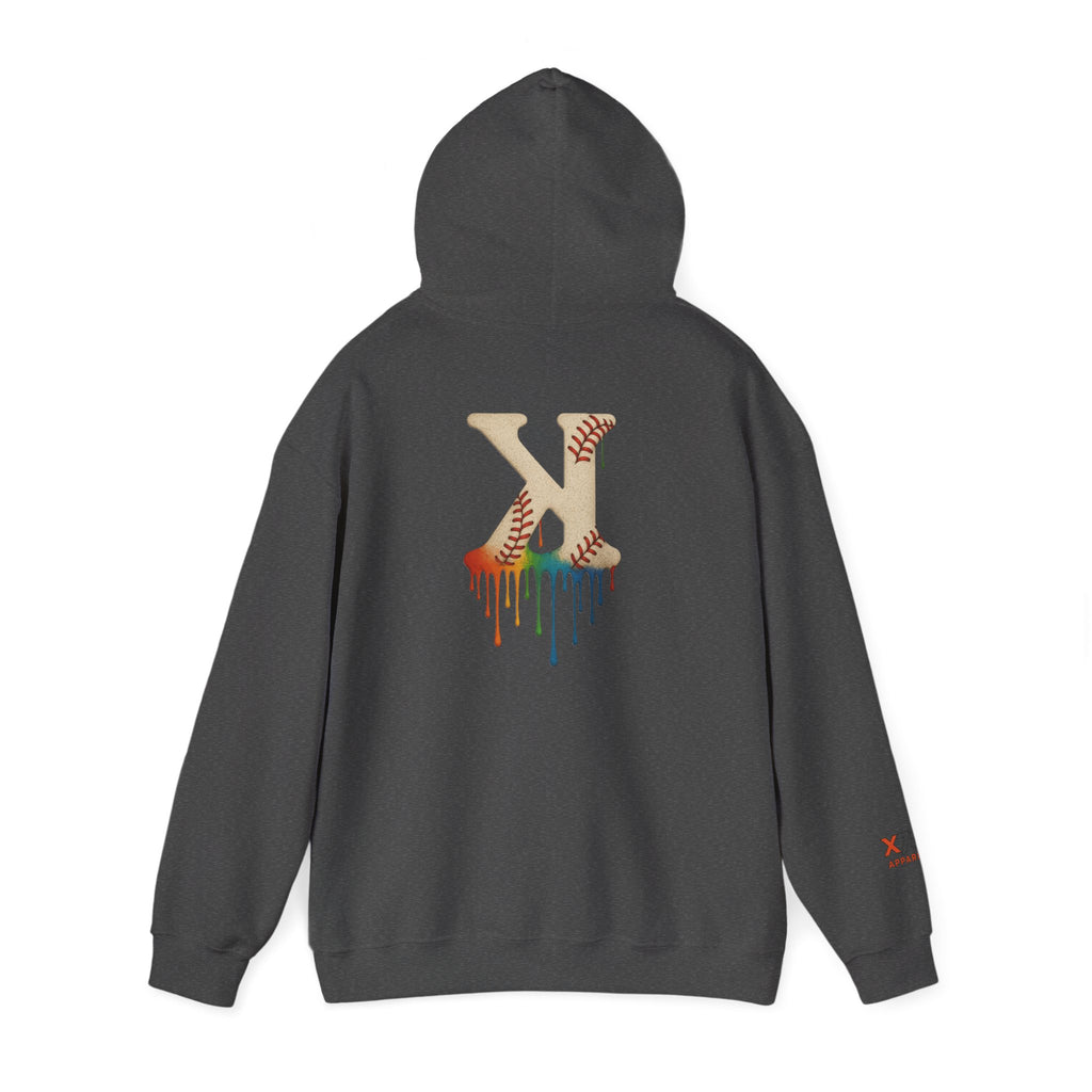 Baseball Strikeout Drippy 2 Art Hoody - Unisex Heavy Blend™ Sweatshirt, Streetwear, Graphic Hoodie, Gift for Him/Her, Casual Comfort, Festival Fashion