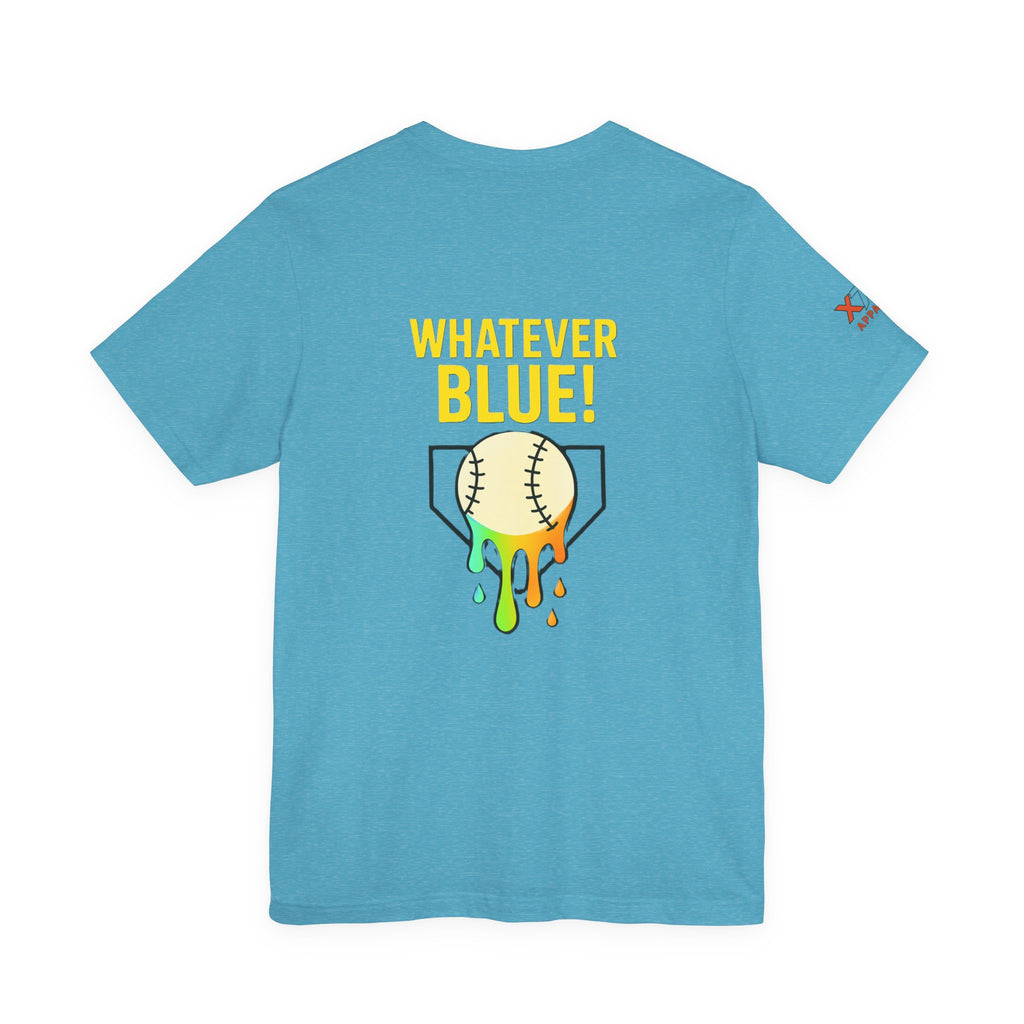 Whatever Blue Drippy Cool Sports Graphic Tee for Casual Wear, Perfect for Gamers and Event Attendees, Ideal Gift for Birthdays, Casual Outings