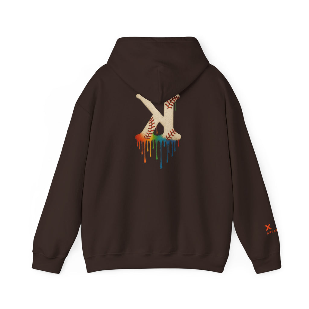 Baseball Strikeout Drippy 2 Art Hoody - Unisex Heavy Blend™ Sweatshirt, Streetwear, Graphic Hoodie, Gift for Him/Her, Casual Comfort, Festival Fashion